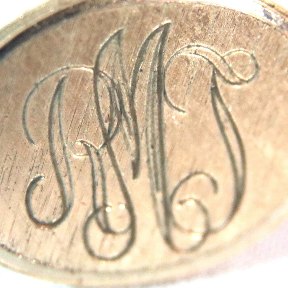 💎Anson Oval Cuff Links Three Gold Tone Cursive Initials